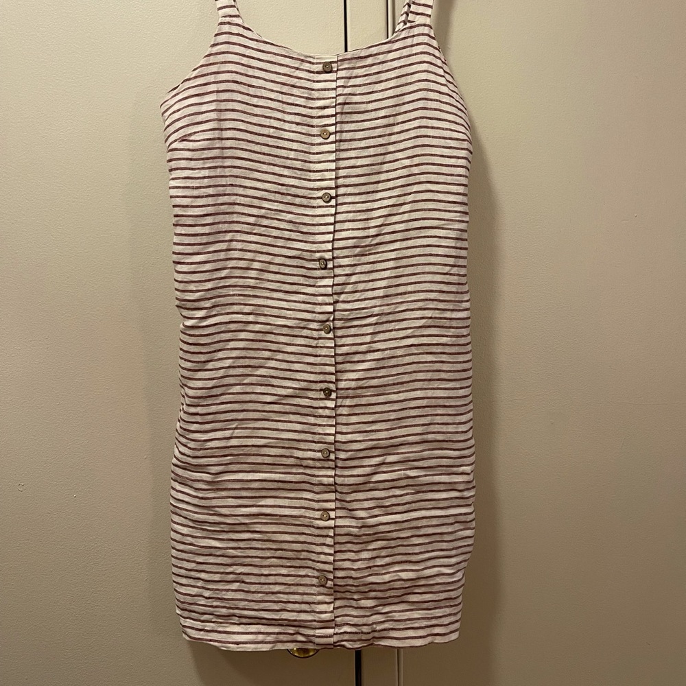 Stripped linen dress